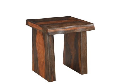23" Dark Brown Solid Wood End Table