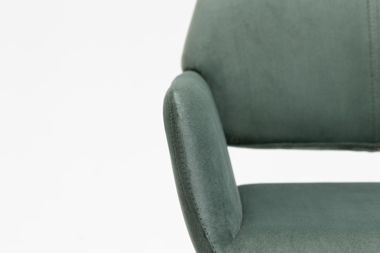Green Upholstered Velvet Open Back Dining Chair