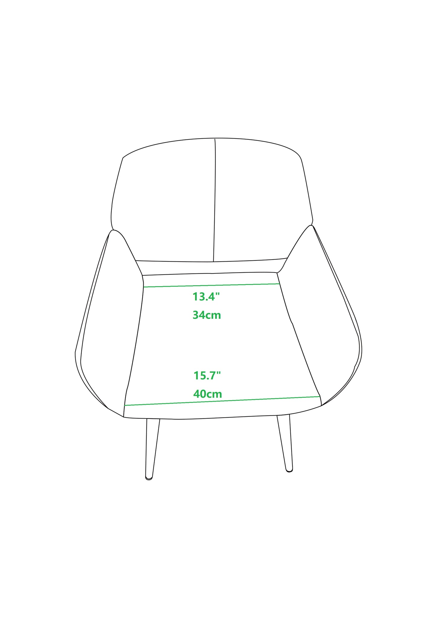 Green Upholstered Velvet Open Back Dining Chair