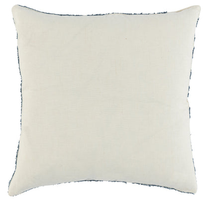 22" X 22" Blue Linen Geometric Zippered Pillow