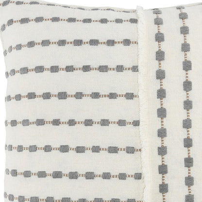 20" X 20" Gray Linen Geometric Zippered Pillow