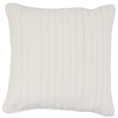 22" X 22" White Linen Striped Zippered Pillow