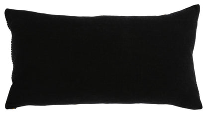 14" X 26" Black Linen Striped Zippered Pillow