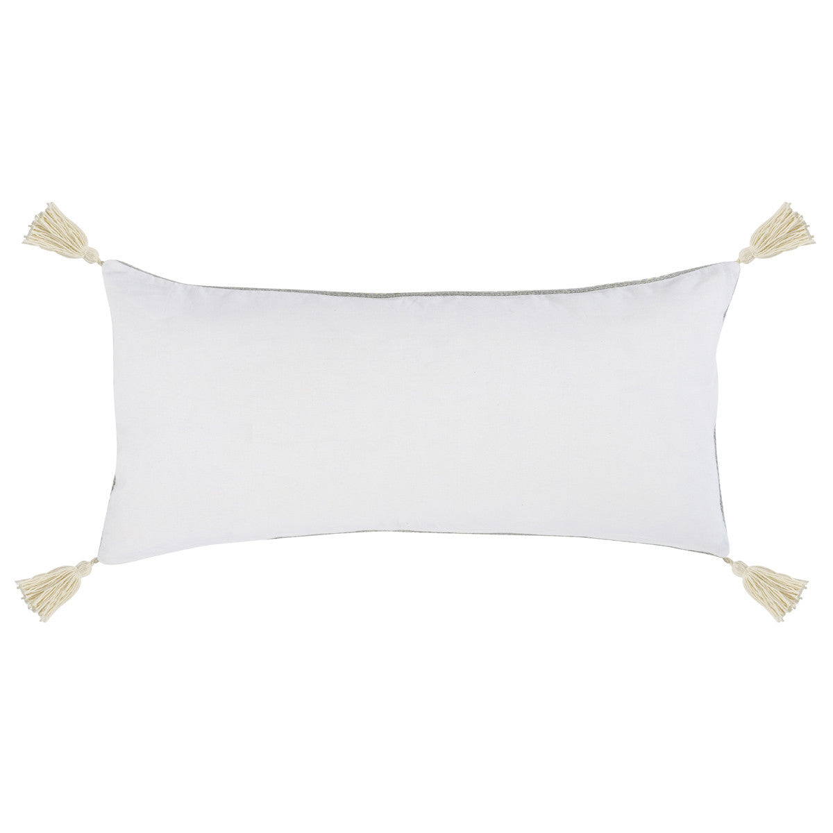 16" X 36" Gray Jute Patterned Zippered Pillow