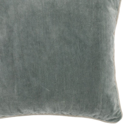 18" X 18" Green 100% Cotton Zippered Pillow