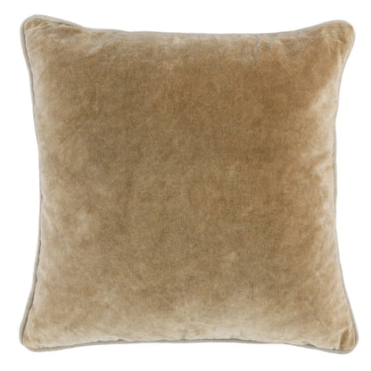 18" X 18" Brown 100% Cotton Zippered Pillow