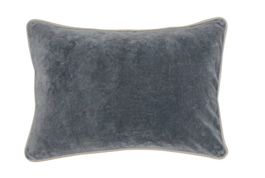 14" X 20" Gray 100% Cotton Zippered Pillow