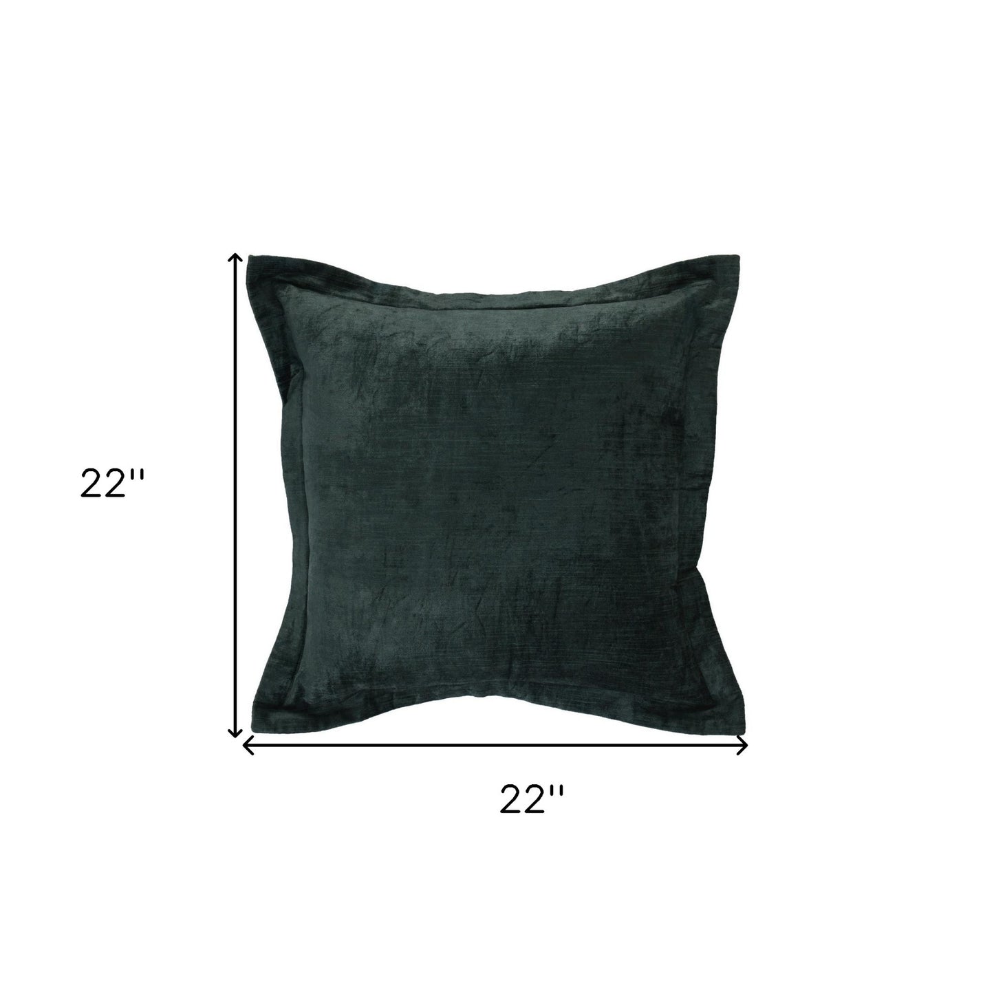 22" X 22" Green Velvet Zippered Pillow