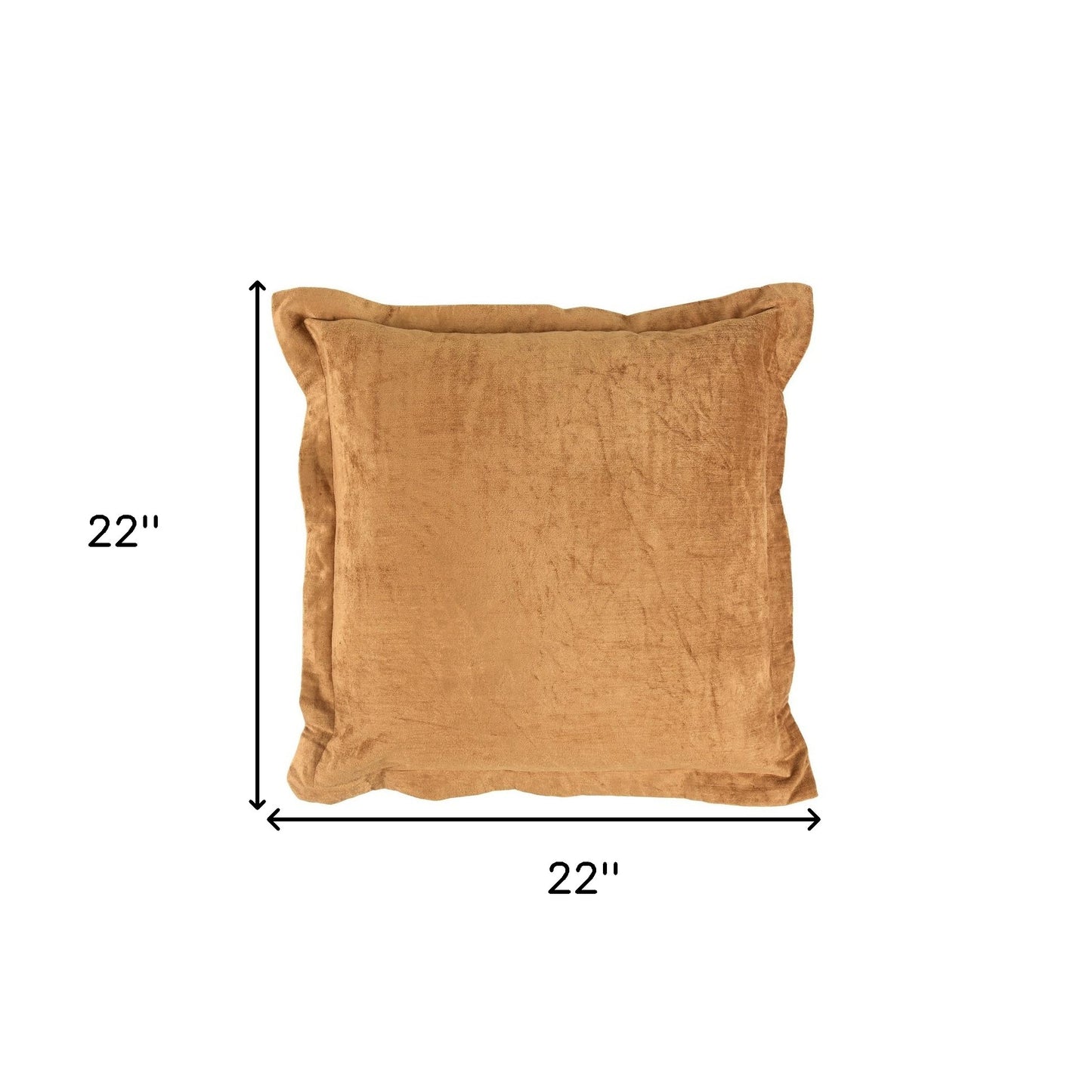 22" X 22" Gold Rayon Zippered Pillow