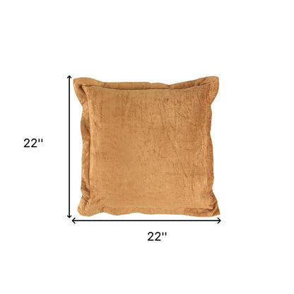 22" X 22" Gold Rayon Zippered Pillow