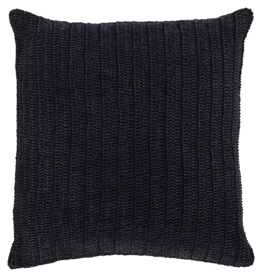 22" X 22" Black Linen Zippered Pillow