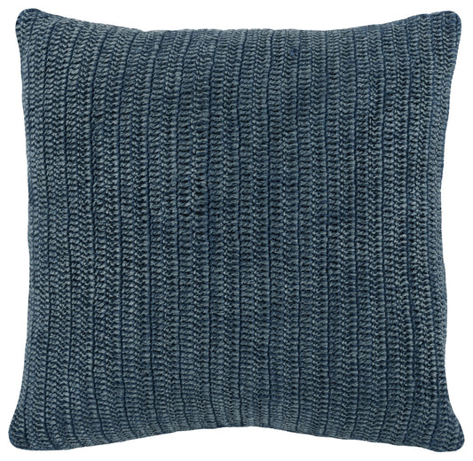 22" X 22" Blue Linen Zippered Pillow
