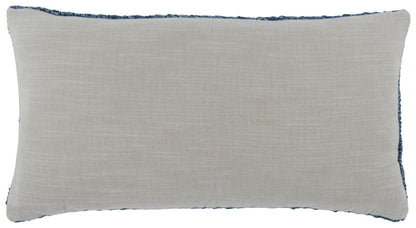 14" X 26" Blue Linen Zippered Pillow