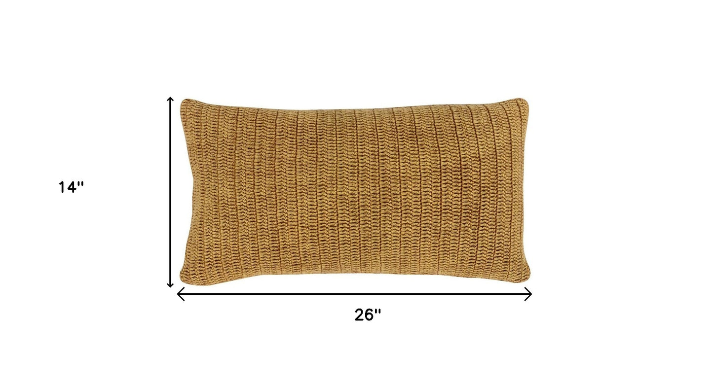 14" X 26" Beige Linen Zippered Pillow