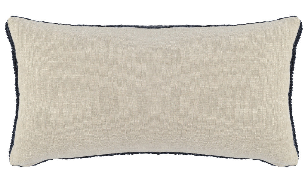 14" X 26" Gray Linen Zippered Pillow