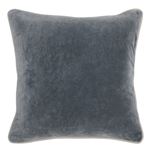 18" X 18" Gray 100% Cotton Zippered Pillow