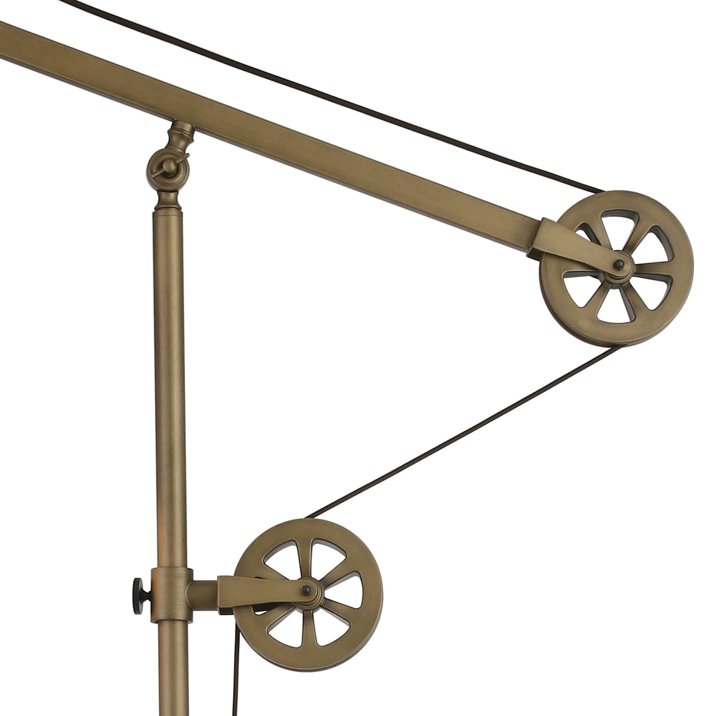 29" Brass Metal Desk Table Lamp With Brass Cone Shade