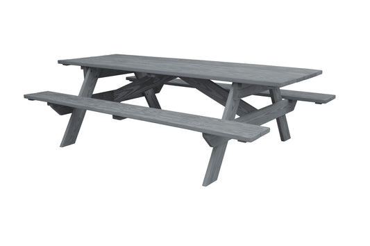 Gray Solid Wood Outdoor Picnic Table