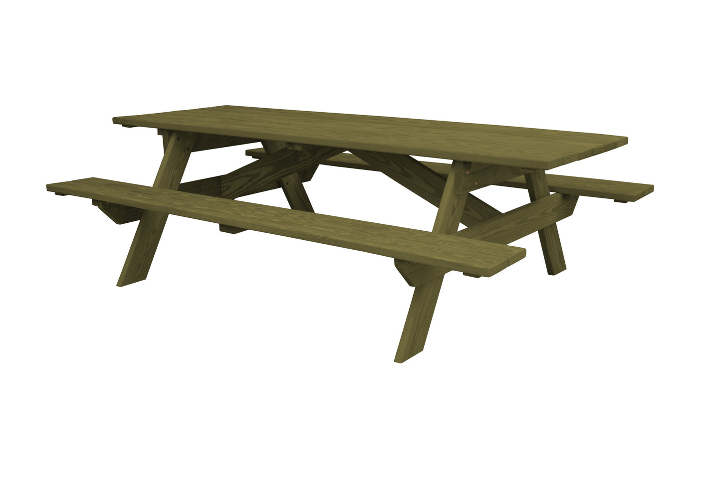 Green Solid Wood Outdoor Picnic Table