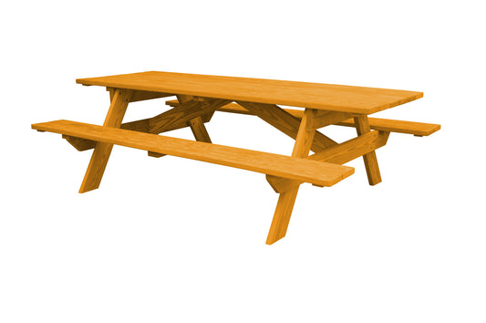 Natural Solid Wood Outdoor Picnic Table