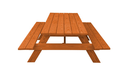 Redwood Solid Wood Outdoor Picnic Table