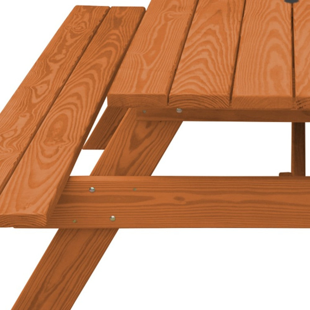 Cedar Chest Solid Wood Outdoor Picnic Table Umbrella Hole