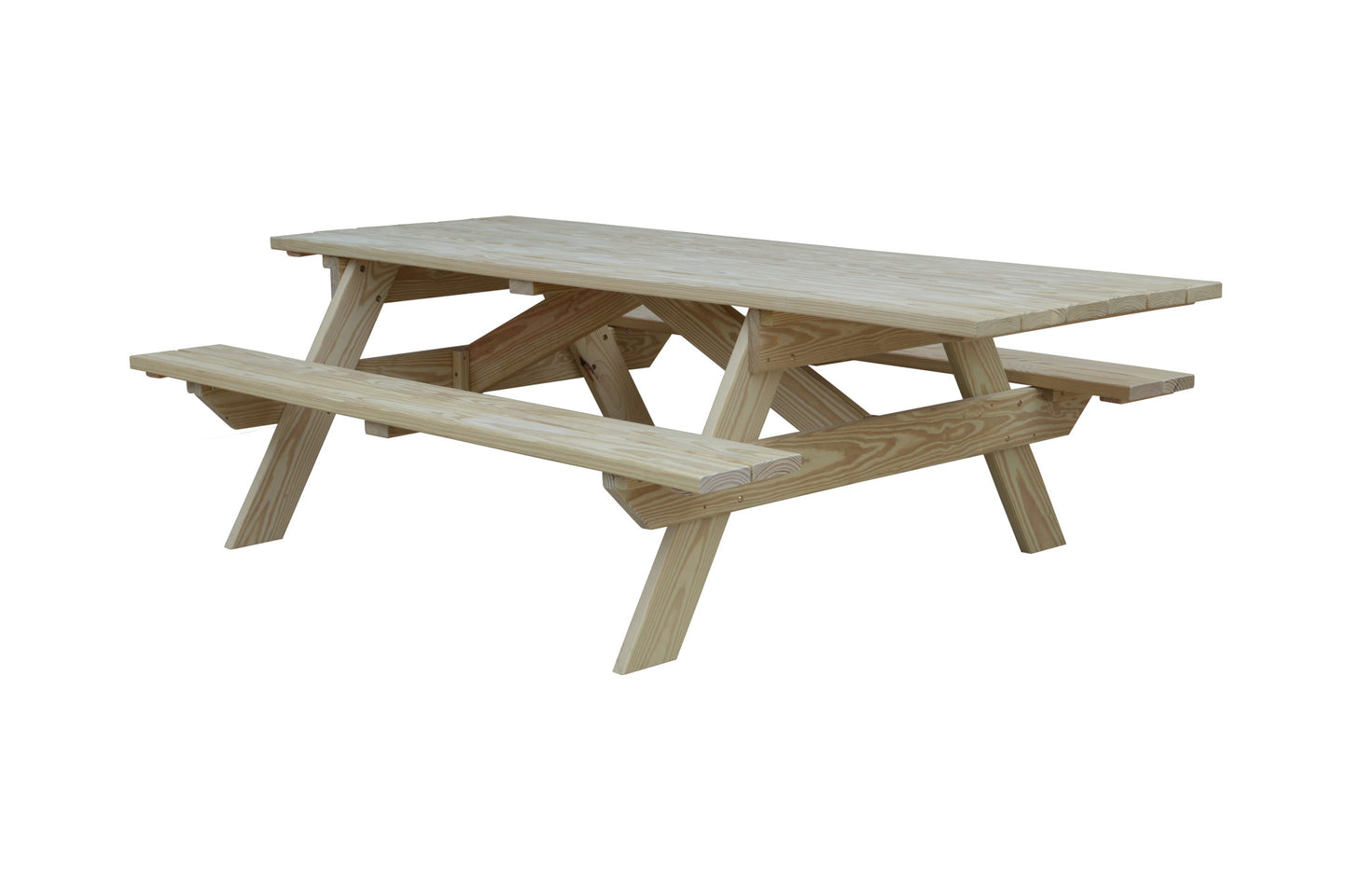 Natural Solid Wood Outdoor Picnic Table