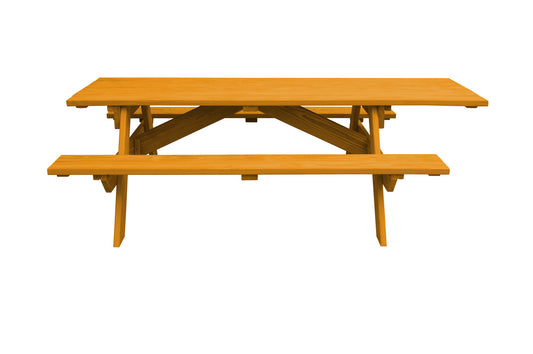 Natural Solid Wood Outdoor Picnic Table