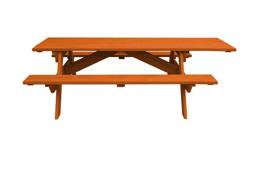 Redwood Solid Wood Outdoor Picnic Table