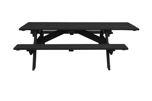 Charcoal Solid Wood Outdoor Picnic Table