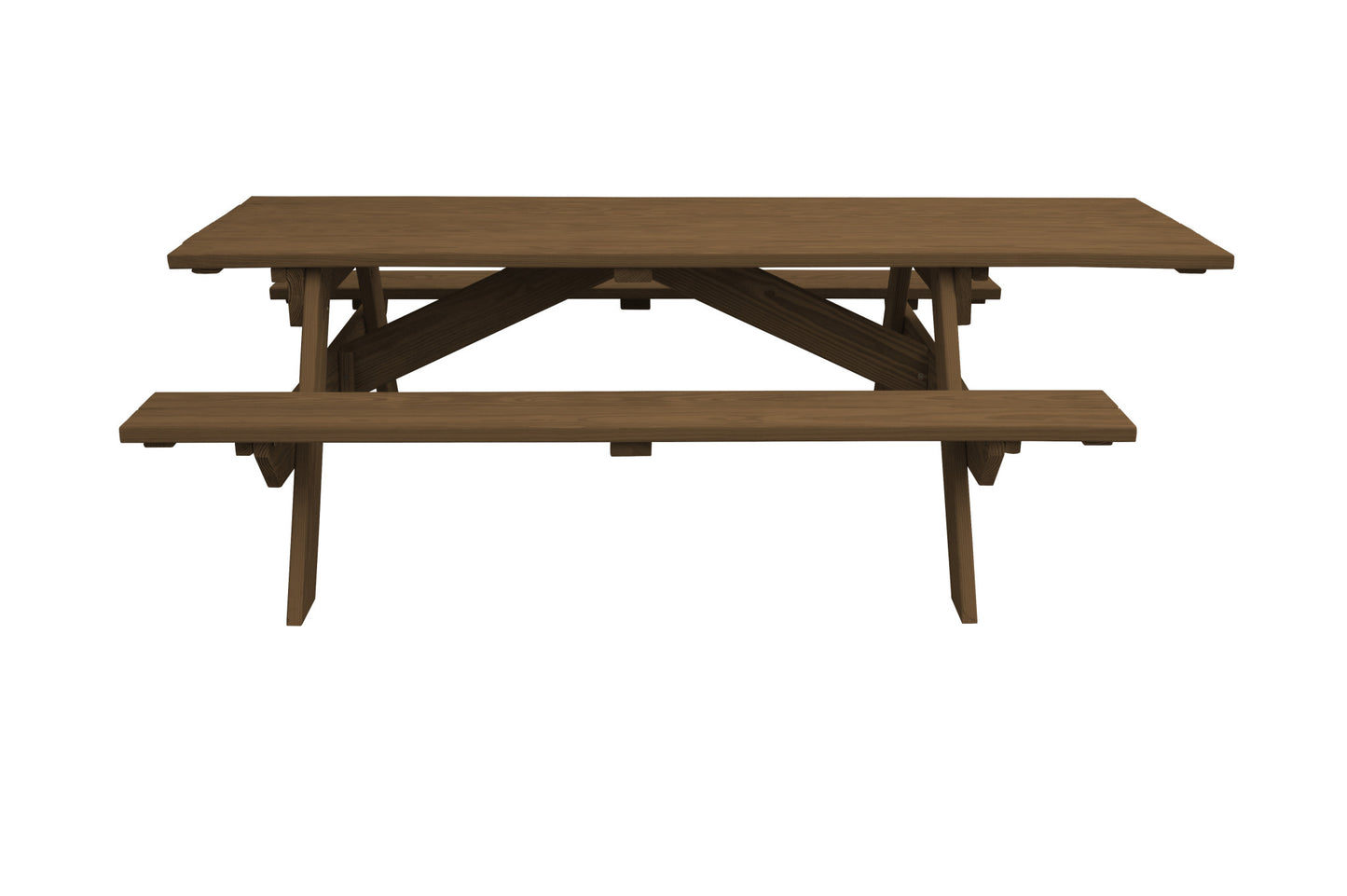 Wood Brown Solid Wood Outdoor Picnic Table