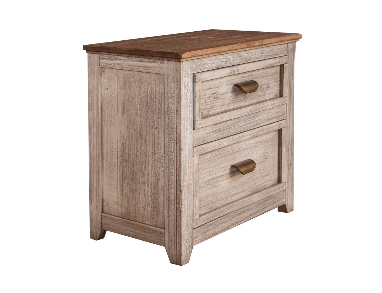 29" Cream Two Drawer Nightstand