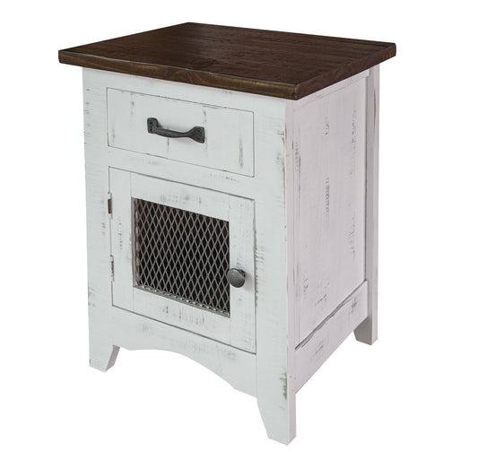 27" White One Drawer Nightstand