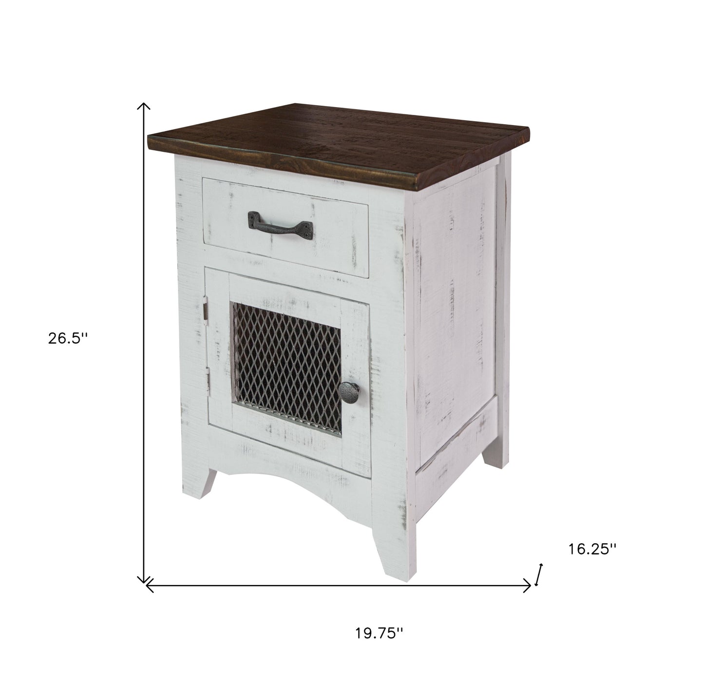 27" White One Drawer Nightstand