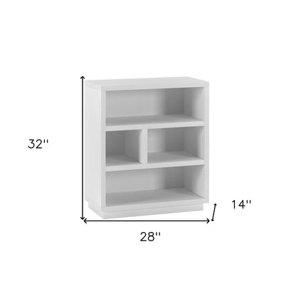 32" White Four Tier Standard Bookcase