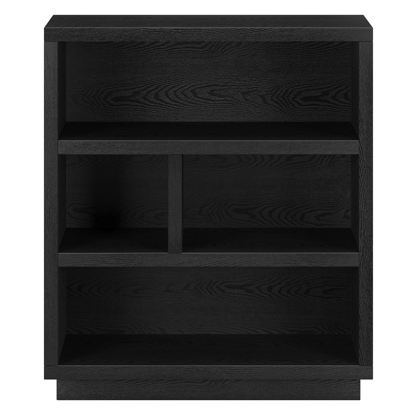 32" Black Four Tier Standard Bookcase