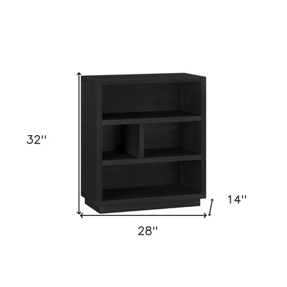 32" Black Four Tier Standard Bookcase