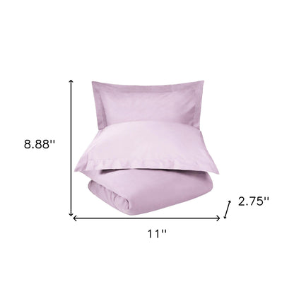 Lilac Twin 100% Cotton 300 Thread Count Washable Duvet Cover Set