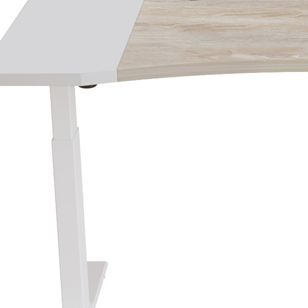 63" Adjustable White Unique Standing Desk