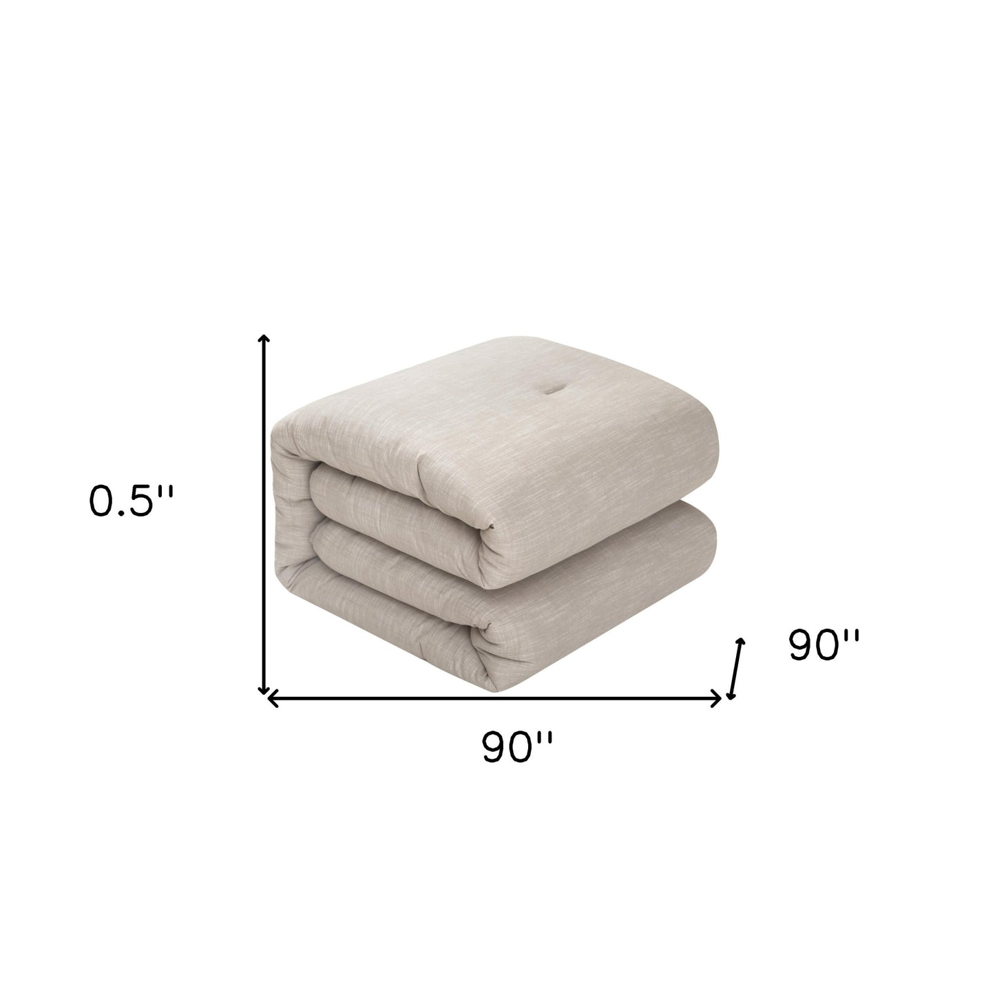 Beige Queen 100% Cotton 140 Thread Count Washable Down Comforter Set
