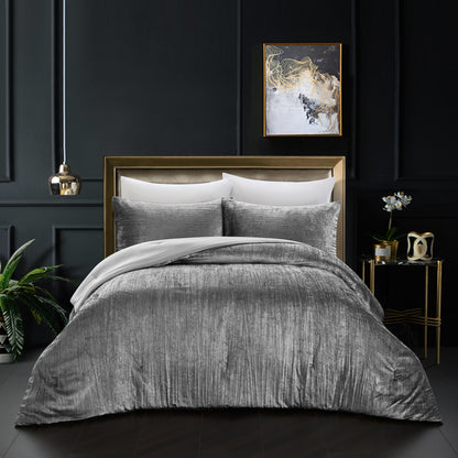 Dark Slate Gray Queen Polyester 180 Thread Count Washable Down Comforter Set