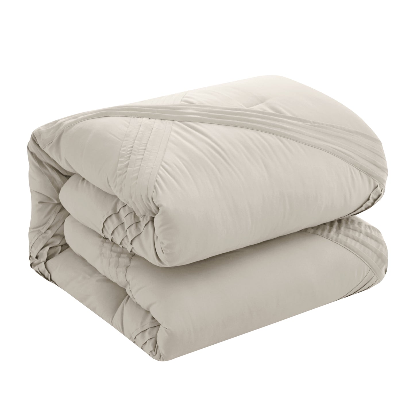 Beige Queen Polyester 180 Thread Count Washable Down Comforter Set