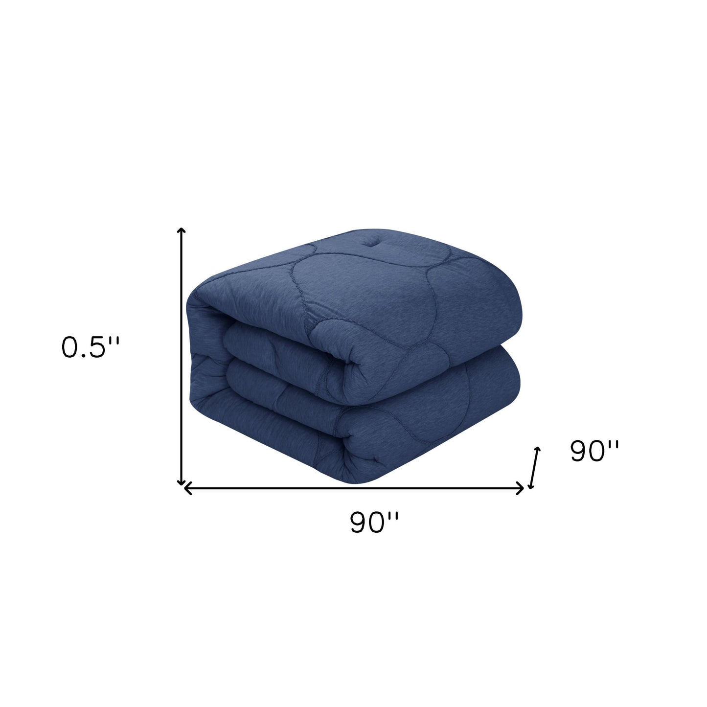 Navy Blue Queen Polyester 180 Thread Count Washable Down Comforter Set
