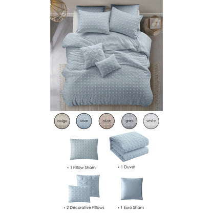 Blue Queen PolYester 220 Thread Count Washable Duvet Cover Set