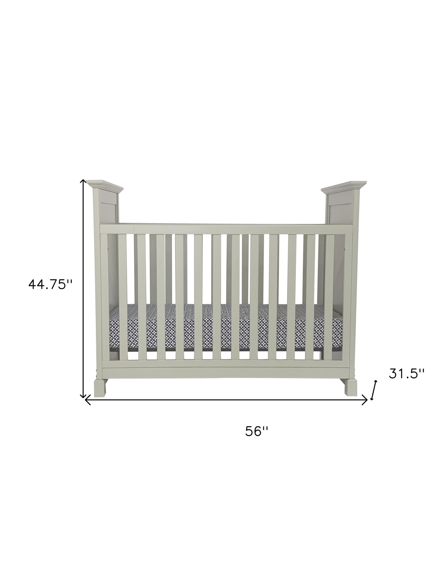 Gray Solid and Manufactured Wood Standard Three In One Convertible Crib