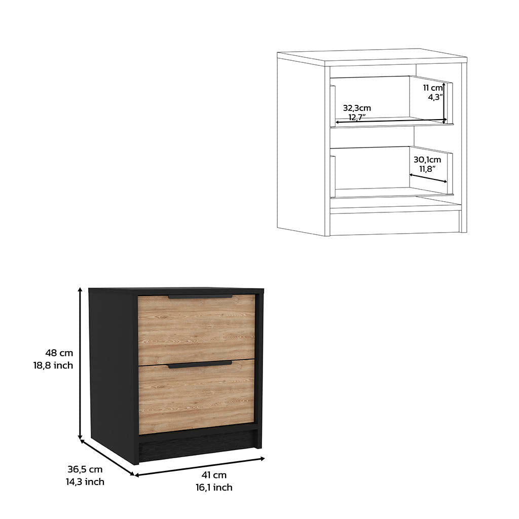 16" Black Four Drawer Standard Dresser