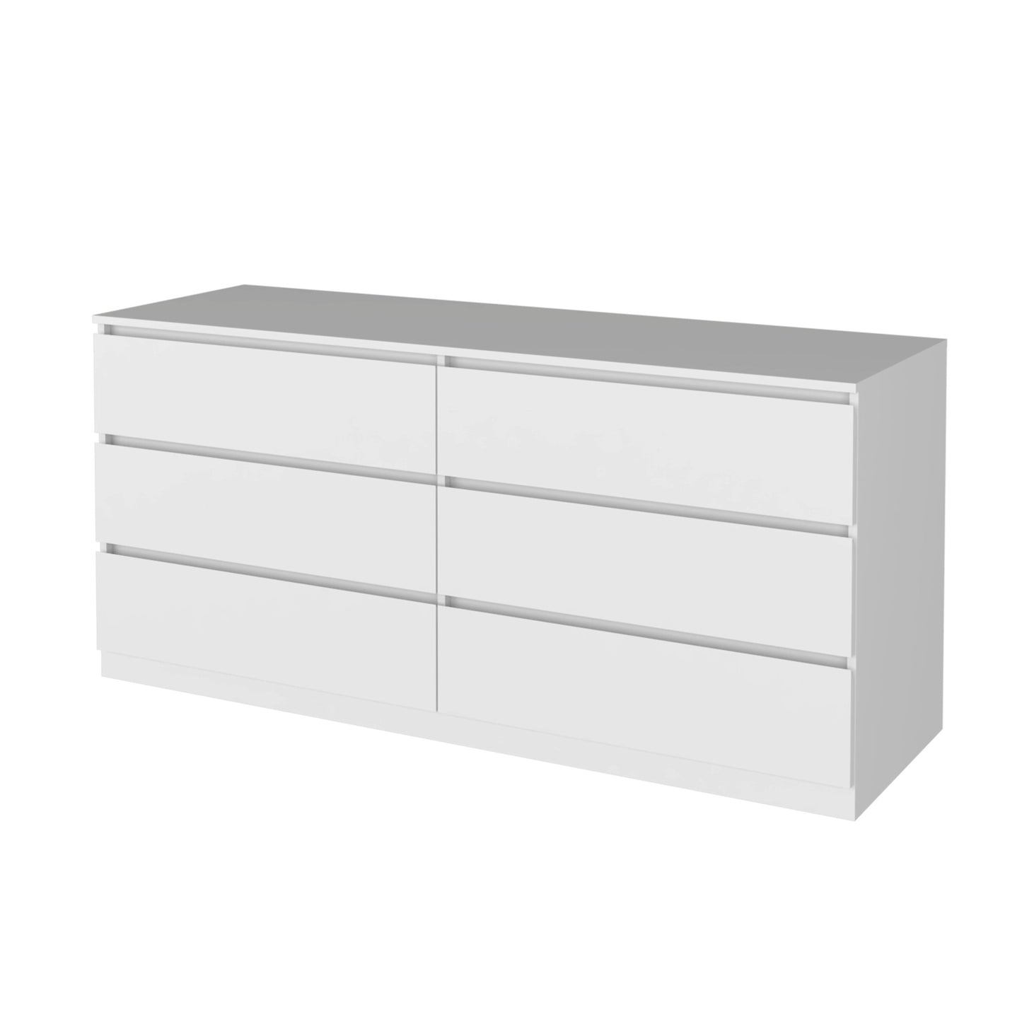 32" White Six Drawer Standard Dresser