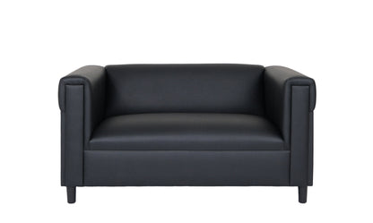 72" Black Faux leather Love Seat