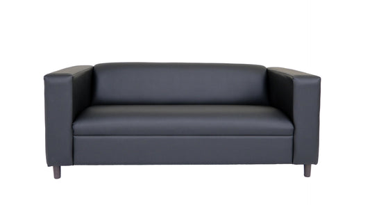 84" Black Faux Leather Sofa