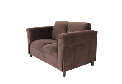 72" Dark Brown and Black Microsuede Love Seat